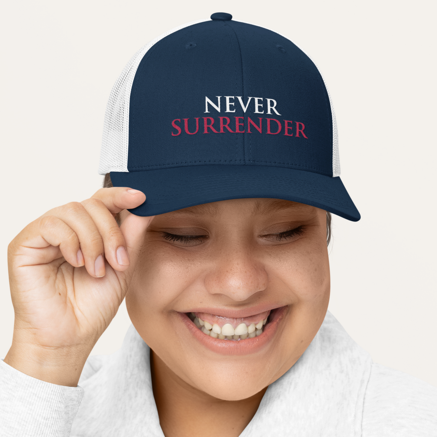 Never Surrender Trucker Hat – Fundraiser Edition